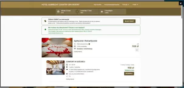 Wybór Pakietów w systemie rezerwacyjnym